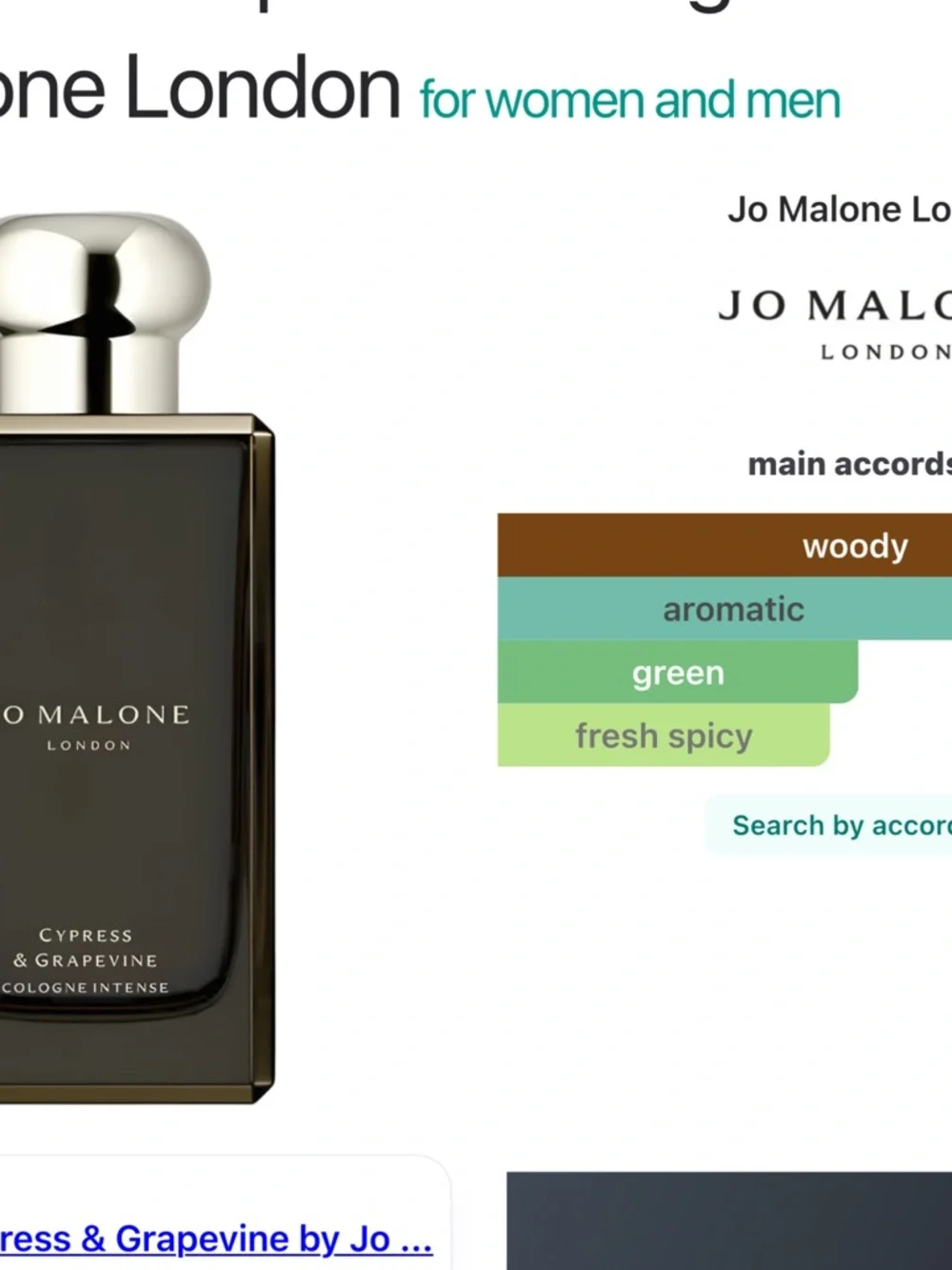 Jo Malone Cypress & Grapevine Cologne Intense - BNIB & Limited Edition